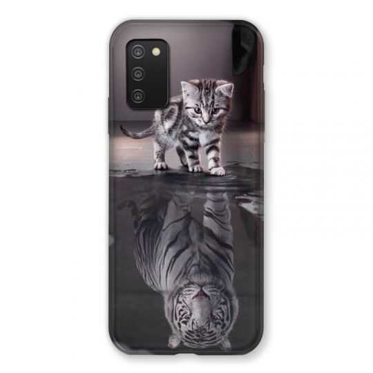 Coque Pour Samsung Galaxy A03S Chat Reflet