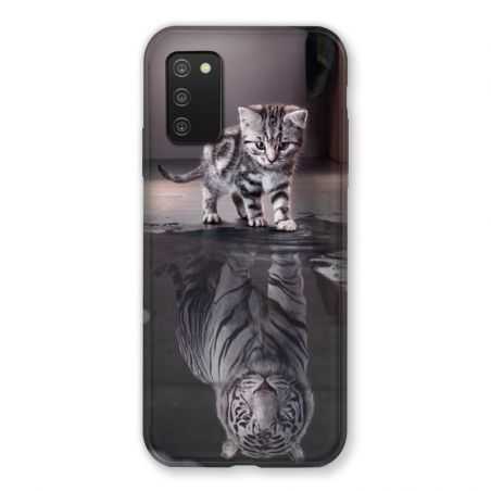 Coque Pour Samsung Galaxy A03S Chat Reflet