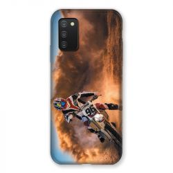 Coque Pour Samsung Galaxy A03S Moto Cross Blanc