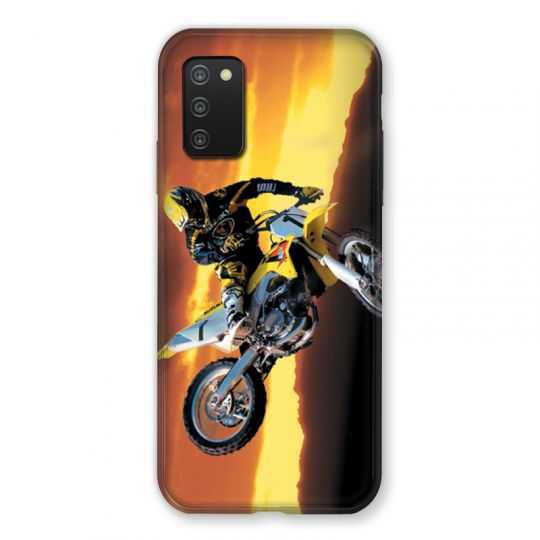 Coque Pour Samsung Galaxy A03S Moto Cross Noir