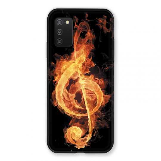 Coque Pour Samsung Galaxy A03S Musique Clé Sol Feu N