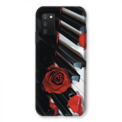 Coque Pour Samsung Galaxy A03S Musique Rose Piano