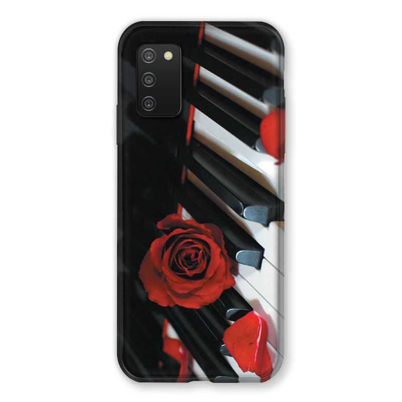 Coque Pour Samsung Galaxy A03S Musique Rose Piano