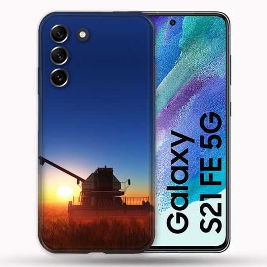 Coque Pour Samsung Galaxy S21 FE / S21FE Agriculture Moissonneuse Soleil