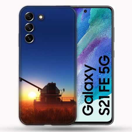 Coque Pour Samsung Galaxy S21 FE / S21FE Agriculture Moissonneuse Soleil