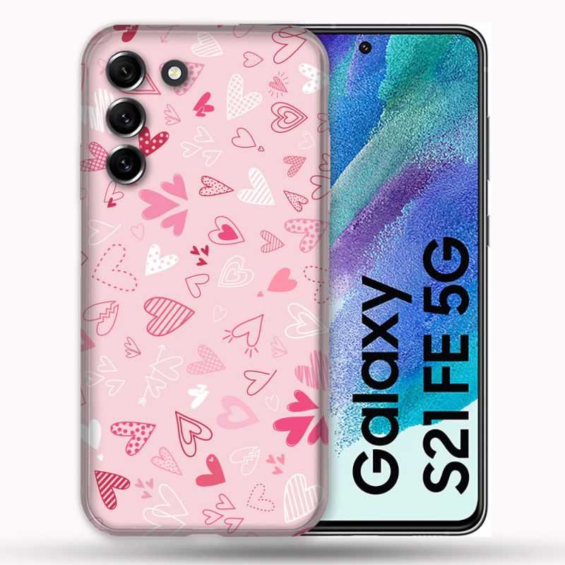 Coque Pour Samsung Galaxy S21 FE / S21FE Amour Ptis Coeurs