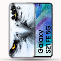 Coque Pour Samsung Galaxy S21 FE / S21FE Animal Aigle Royal Blanc