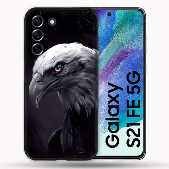 Coque Pour Samsung Galaxy S21 FE / S21FE Animal Aigle Royal Noir