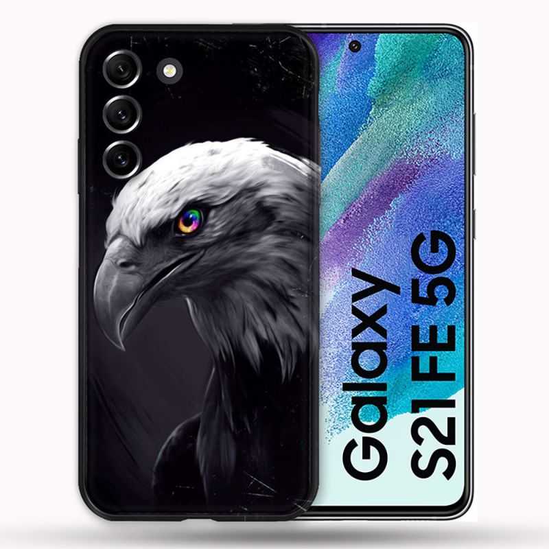 Coque Pour Samsung Galaxy S21 FE / S21FE Animal Aigle Royal Noir