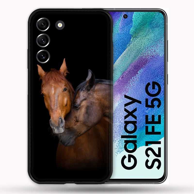 Coque Pour Samsung Galaxy S21 FE / S21FE Animal Cheval Marron