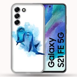 Coque Pour Samsung Galaxy S21 FE / S21FE Animal Dauphin Duo