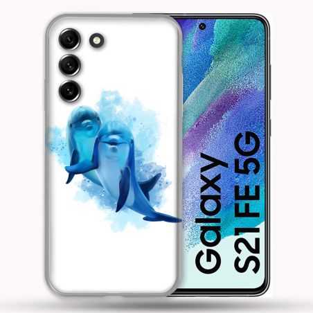 Coque Pour Samsung Galaxy S21 FE / S21FE Animal Dauphin Duo