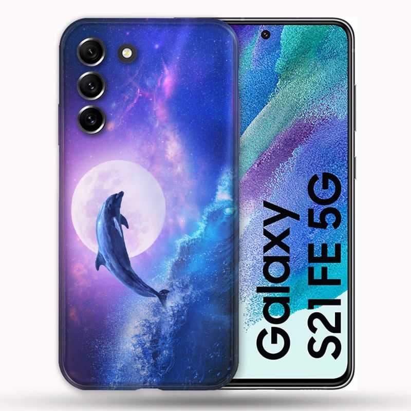 Coque Pour Samsung Galaxy S21 FE / S21FE Animal Dauphin Vague