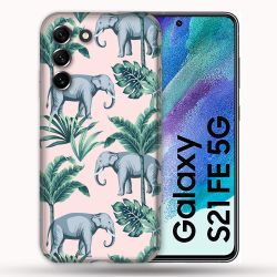 Coque Pour Samsung Galaxy S21 FE / S21FE Animal Elephant Pattern