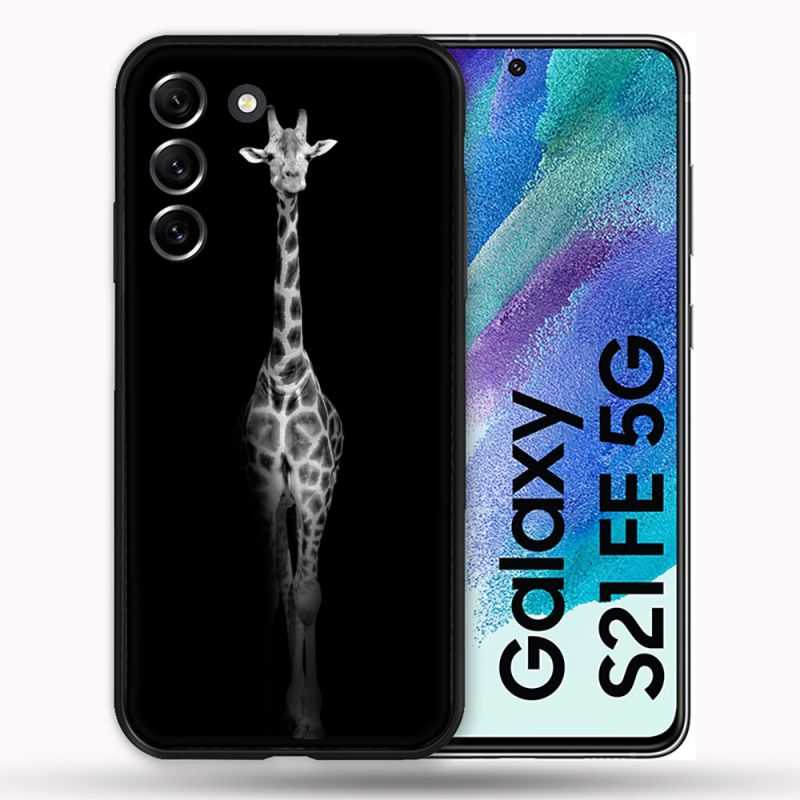 Coque Pour Samsung Galaxy S21 FE / S21FE Animal Girafe Noire