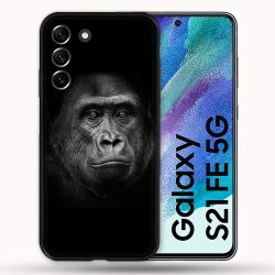 Coque Pour Samsung Galaxy S21 FE / S21FE Animal Gorille Noir