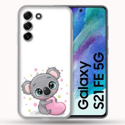 Coque Pour Samsung Galaxy S21 FE / S21FE Animal Koala Cœur