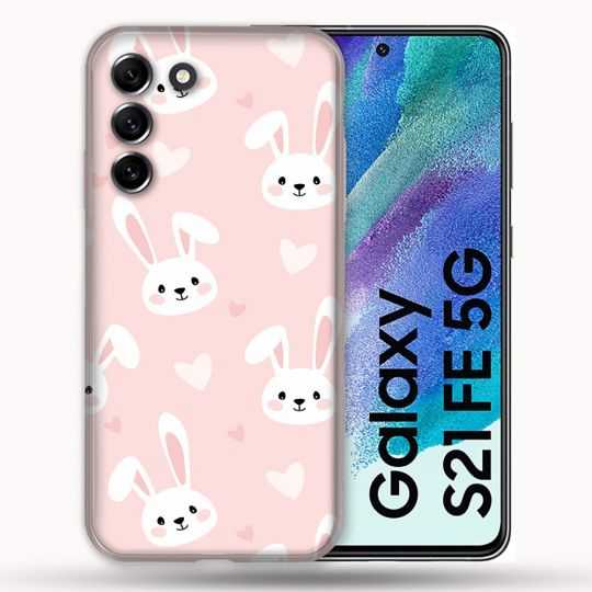 Coque Pour Samsung Galaxy S21 FE / S21FE Animal Lapin Rose