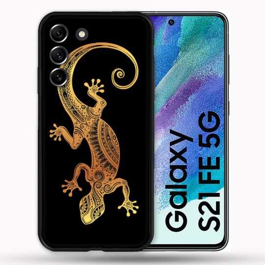 Coque Pour Samsung Galaxy S21 FE / S21FE Animal Lezard Noir