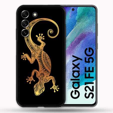 Coque Pour Samsung Galaxy S21 FE / S21FE Animal Lezard Noir