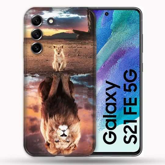 Coque Pour Samsung Galaxy S21 FE / S21FE Animal Lion Reflet
