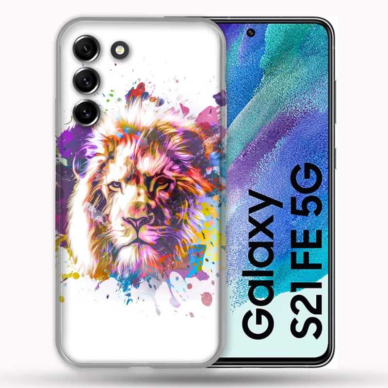 Coque Pour Samsung Galaxy S21 FE / S21FE Animal Lion Tag