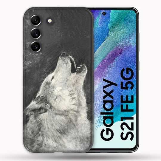 Coque Pour Samsung Galaxy S21 FE / S21FE Animal Loup Hurlement