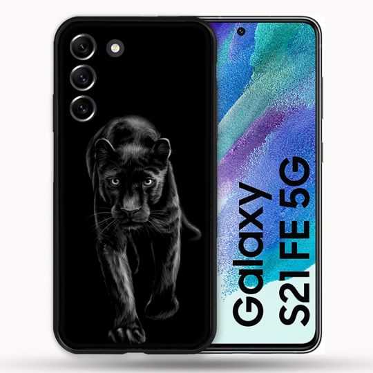 Coque Pour Samsung Galaxy S21 FE / S21FE Animal Panthère Noire