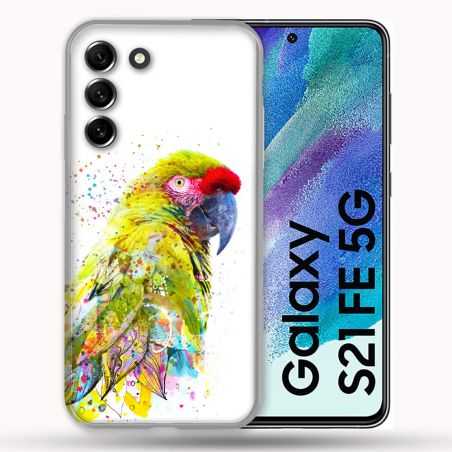 Coque Pour Samsung Galaxy S21 FE / S21FE Animal Perroquet Jaune