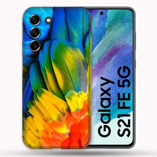 Coque Pour Samsung Galaxy S21 FE / S21FE Animal Perroquet Plume