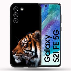 Coque Pour Samsung Galaxy S21 FE / S21FE Animal Tigre Noir