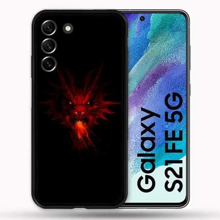 Coque Pour Samsung Galaxy S21 FE / S21FE Fantastique Dragon Feu