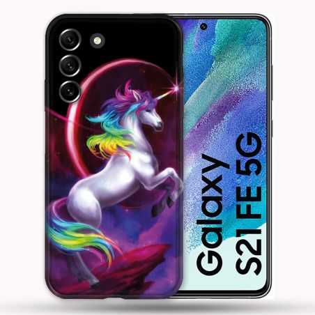 Coque Pour Samsung Galaxy S21 FE / S21FE Fantastique Licorne Arc en ciel