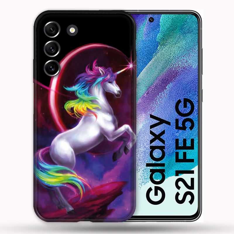 Coque Pour Samsung Galaxy S21 FE / S21FE Fantastique Licorne Arc en ciel