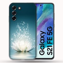 Coque Pour Samsung Galaxy S21 FE / S21FE Fleur Lotus Blanc