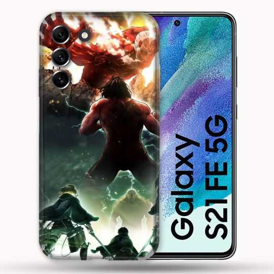 Coque Pour Samsung Galaxy S21 FE / S21FE Manga Attaque Titans Combat