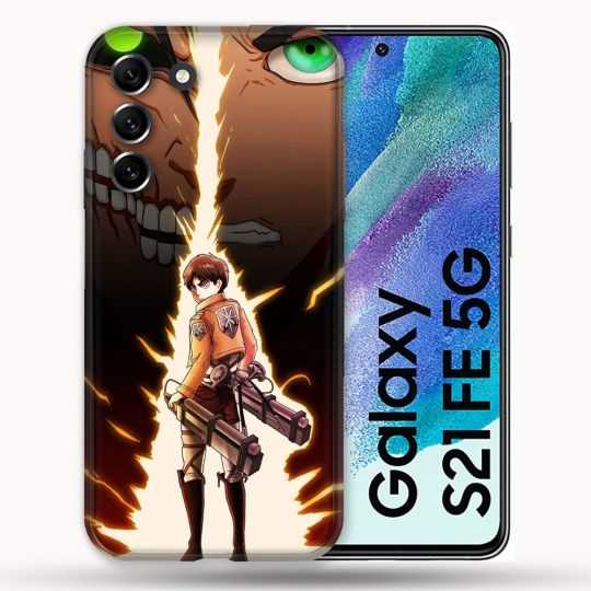 Coque Pour Samsung Galaxy S21 FE / S21FE Manga Attaque Titans Eren Eclair