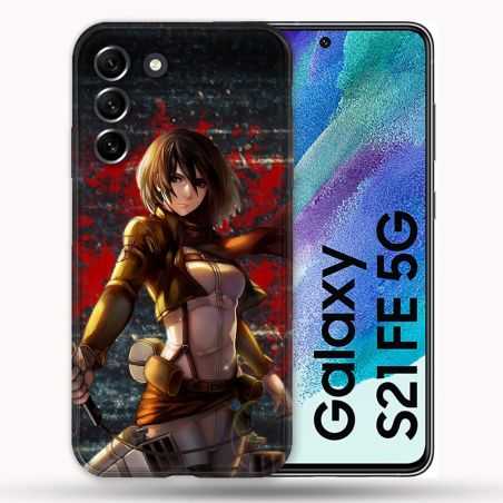 Coque Pour Samsung Galaxy S21 FE / S21FE Manga Attaque Titans Mikasa