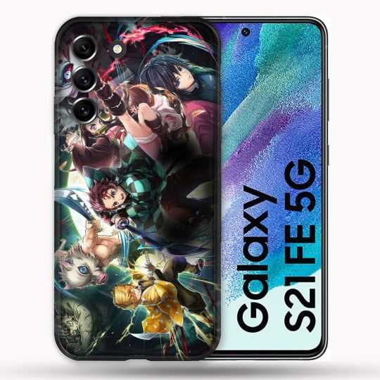 Coque Pour Samsung Galaxy S21 FE / S21FE Manga Demon Slayer Groupe