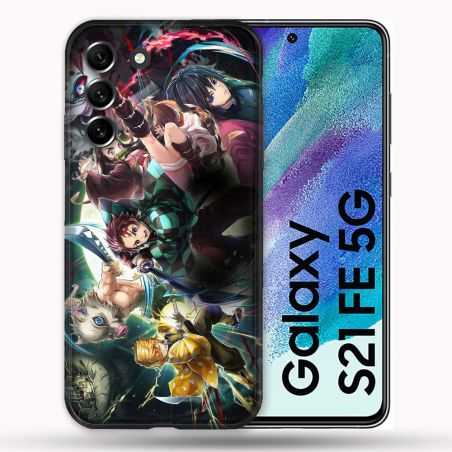 Coque Pour Samsung Galaxy S21 FE / S21FE Manga Demon Slayer Groupe