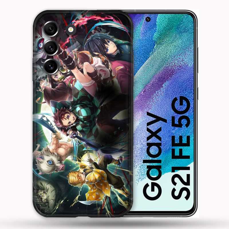 Coque Pour Samsung Galaxy S21 FE / S21FE Manga Demon Slayer Groupe