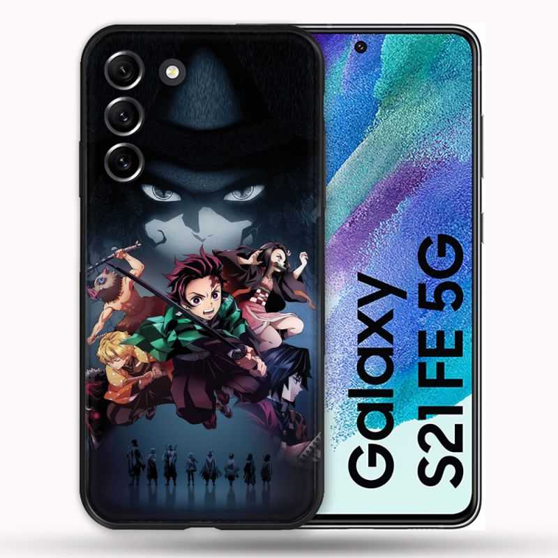 Coque Pour Samsung Galaxy S21 FE / S21FE Manga Demon Slayer Noir