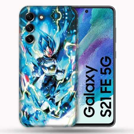 Coque Pour Samsung Galaxy S21 FE / S21FE Manga Dragon Ball Vegeta Bleu