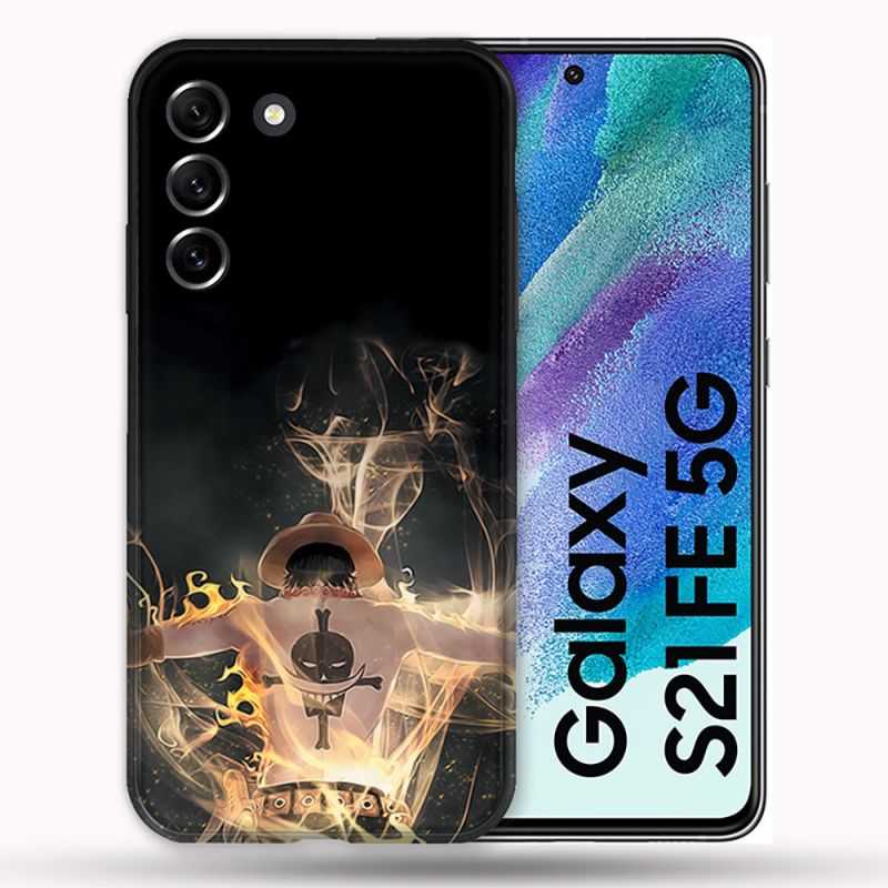 Coque Pour Samsung Galaxy S21 FE / S21FE Manga One Piece Ace Noir