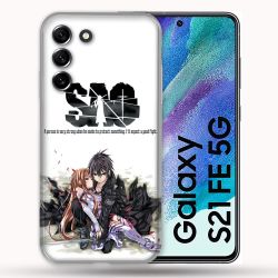 Coque Pour Samsung Galaxy S21 FE / S21FE Manga SAO sword Art Online Blanc