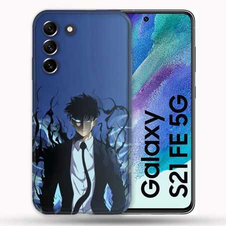 Coque Pour Samsung Galaxy S21 FE / S21FE Manga Solo Leveling Sung Bleu