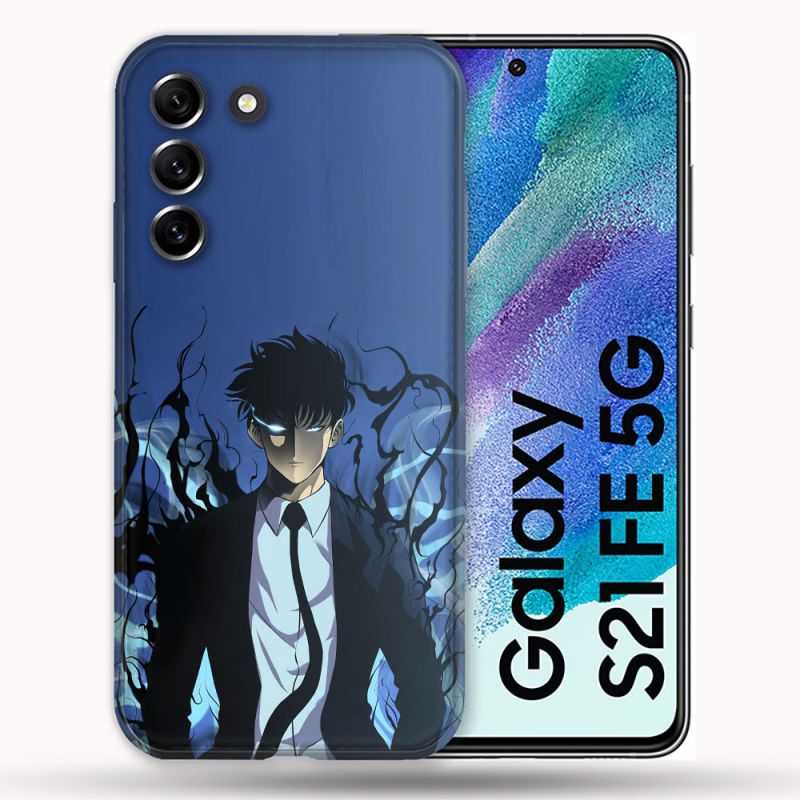 Coque Pour Samsung Galaxy S21 FE / S21FE Manga Solo Leveling Sung Bleu