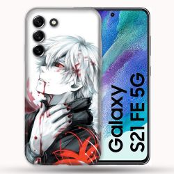 Coque Pour Samsung Galaxy S21 FE / S21FE Manga Tokyo Ghoul Kaneki Blanc