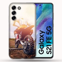Coque Pour Samsung Galaxy S21 FE / S21FE Moto Cross Soleil