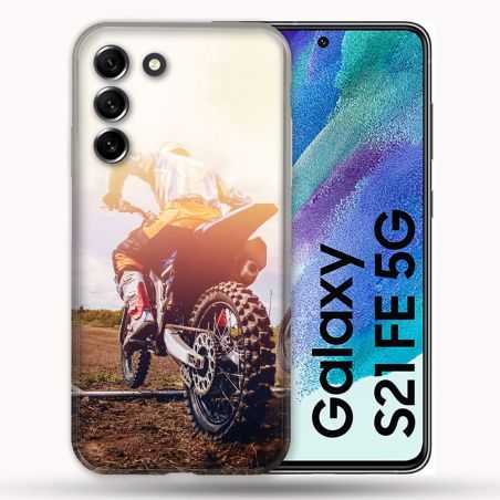 Coque Pour Samsung Galaxy S21 FE / S21FE Moto Cross Soleil